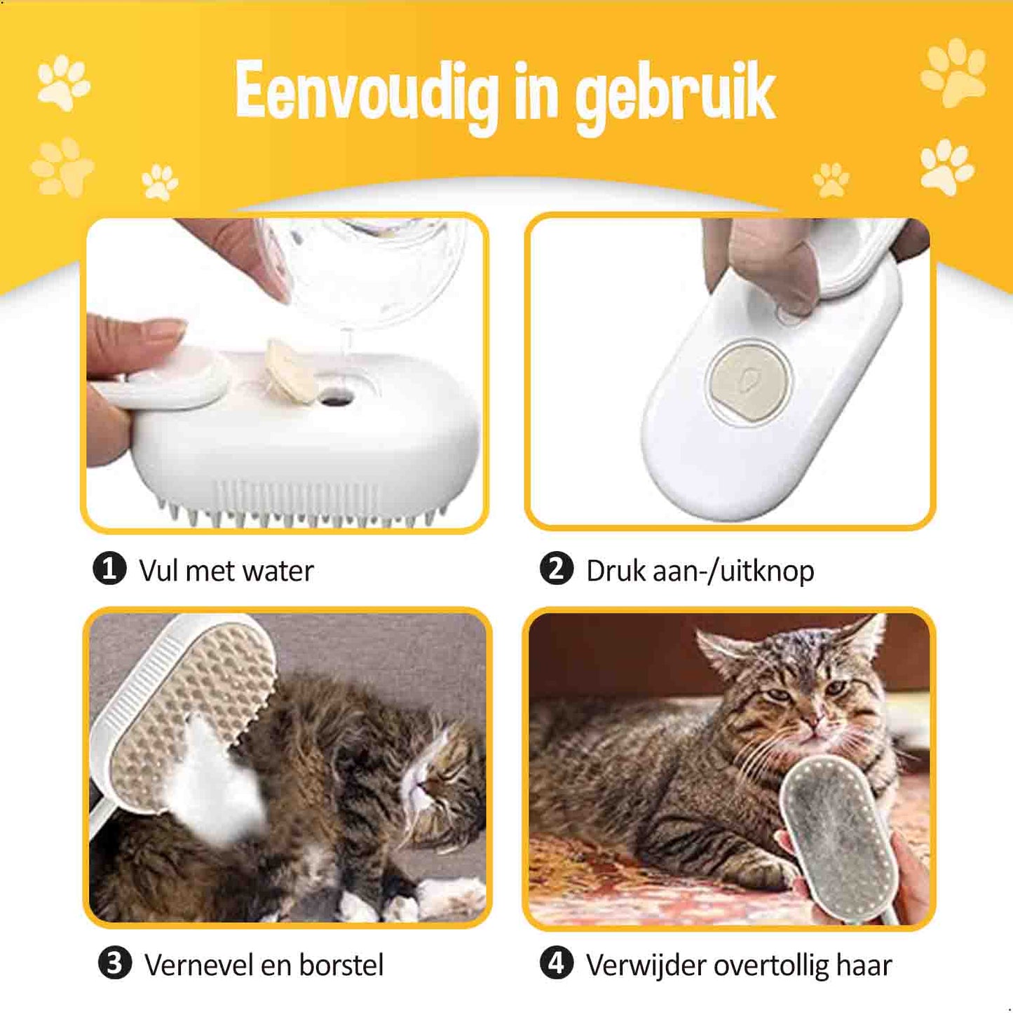 Steamy Friend™ - Oplaadbare vacht borstel en reinger
